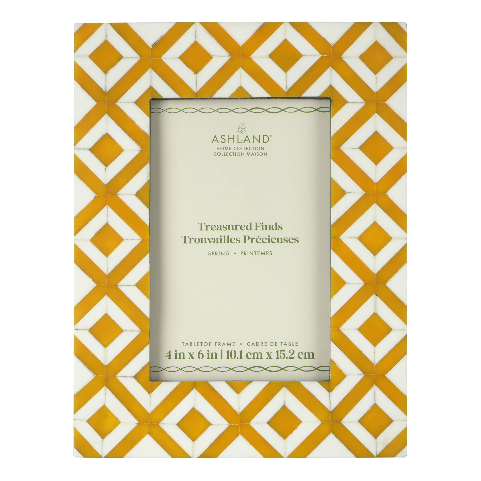 4" x 6" Yellow & White Tile Tabletop Frame, Treasured Finds by Ashland®